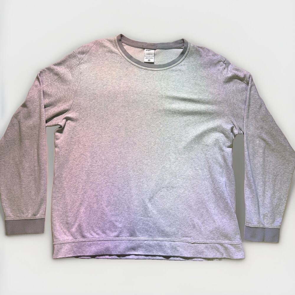 Nike Yoga Heather Grey Pullover Crew Neck Sweater Sz L (d13)